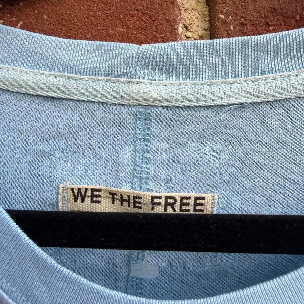Free people We The Free Perfect Oversized long sleeve Tee blue S NEW